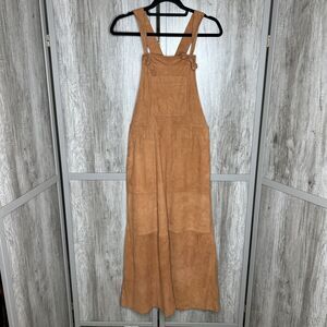 Free People Suede Leather Midi Jumper Dress A Line Goat Leather Boho Sz 4